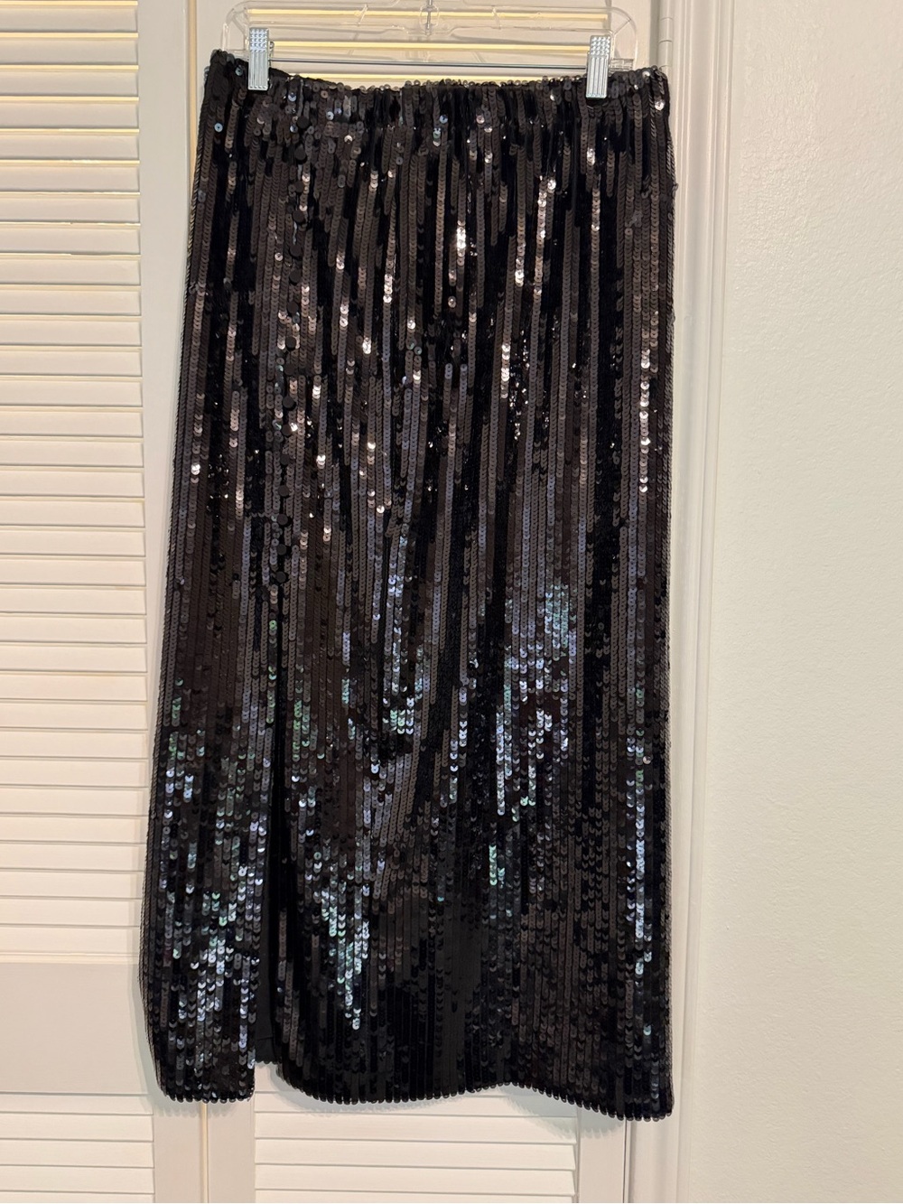J. Crew Black Sequin Maxi Skirt - medium NWT